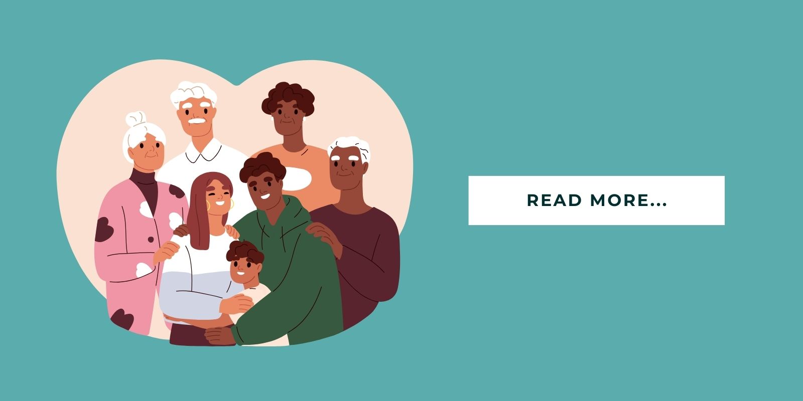 Blog Header Illustration of a family with senior members, and it says 'read more.'